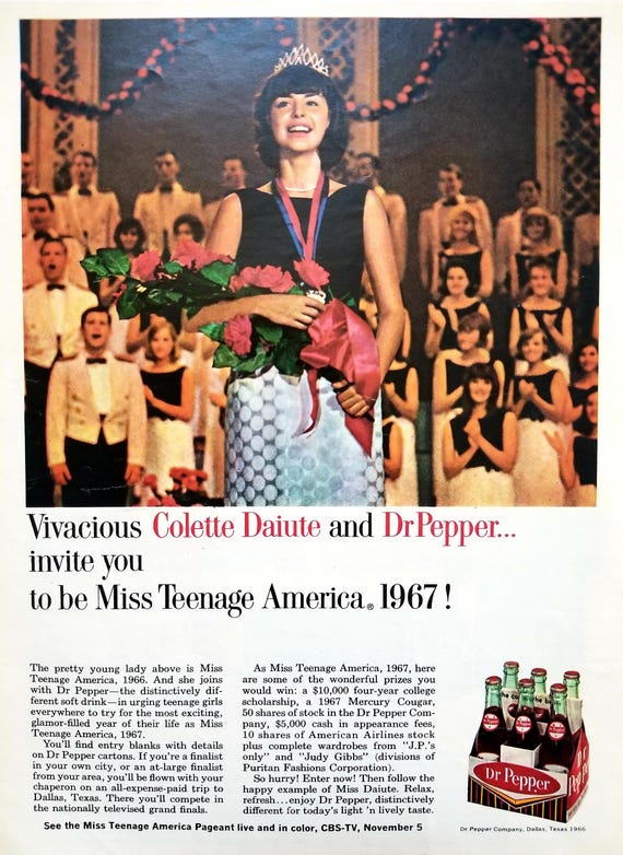 1966 Dr. Pepper Ad: Vintage Kitchen Diner Decor, Soda Magazine