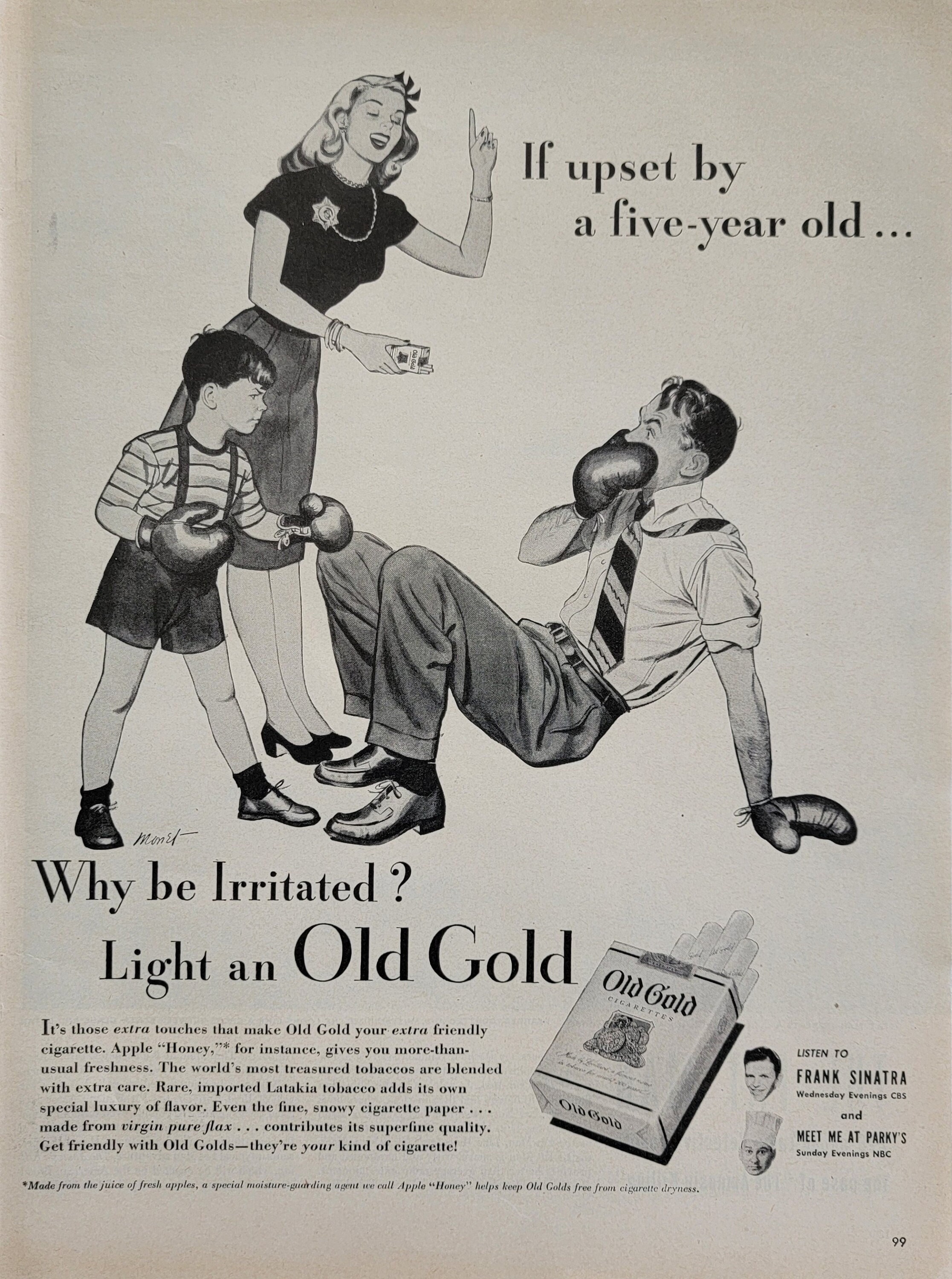 1946 Old Gold Cigarettes Ad: Vintage Man Cave Bar Decor, Tobacco Magazine  Print Advertisement