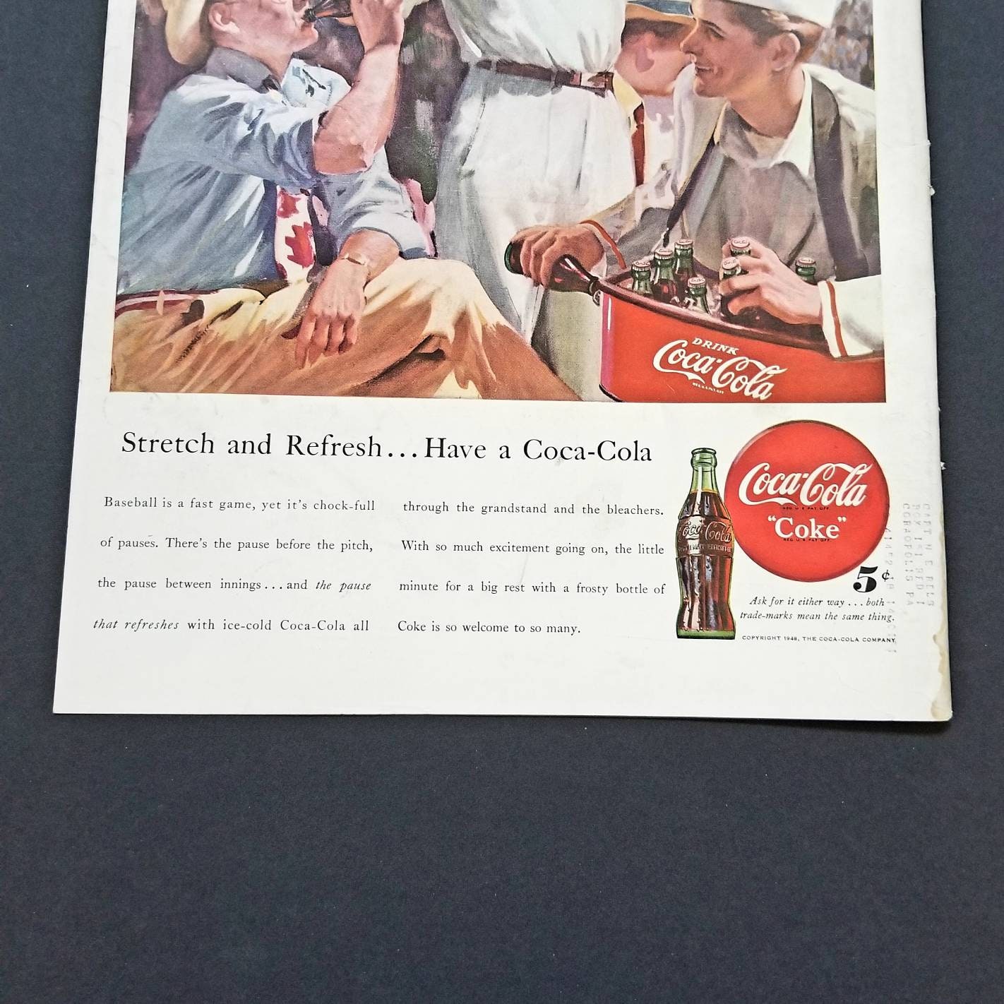 1948 Coca Cola Ad: Vintage Diner Kitchen Wall Art, Coke Soda