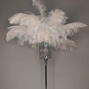 26&quot; Starburst Silver Stand/ Ostrich Feather Centerpiece for Great Gatsby/Wedding/Old Hollywood/Glitz and Glam themes