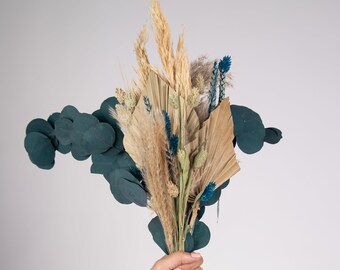 DRIED Mini Green Euca Floral Pampas FLORAL Bouquet/25"/Palm Spades/Reed/Dried Pampas/Pampas Bouquet Decor/Boho Pampas/Bouquet/Bunny Tail