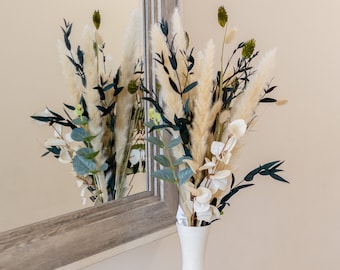 Natural and Green Dried Floral Bouquet/25"/Floral Bouquet/Dried Floral/Dried Pampas/Pampas Bouquet Decor /Boho Pampas/Boho Bouquet/Floral