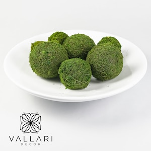 NEW 3" GREEN MOSS Balls, 6 Decorative Balls, Greenery Decor Ideas, Green Bawl Filler, Moss Decoration, Green Table Decor