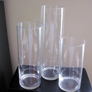 12/16/20" Cylinder Vases/ Glass Vase/ Table Top Vase/Centerpiece Kits/diy centerpieces/glass vases/tall vase/ clear vases