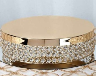 12" Gold Cake Stand/Wedding Cake Base/Cake Stand/ Gold Stand/Gold Wedding Stand/Gold Gem Cake Stand/Cake Stand Gold/Gold Wedding/Shirni tray