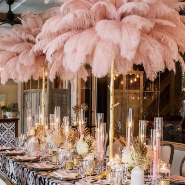 10 Pc BLUSH OSTRICH FEATHERS 12-14"/14-16"/16-18" blush feathers/pink feather/pastel ostrich feathers/Blush wedding/Blush centerpiece