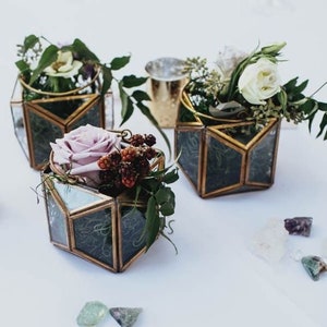 Mini Rectangle Votive Glass Geometric Terrarium/ Wedding Table Decor/ Succulent Planter/Air Plants Glass Vase/Terrarium Kit/ Terrarium Gift