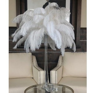 20&quot; Tall Ostrich Feather Centerpiece Kits with Eiffel Tower Vase