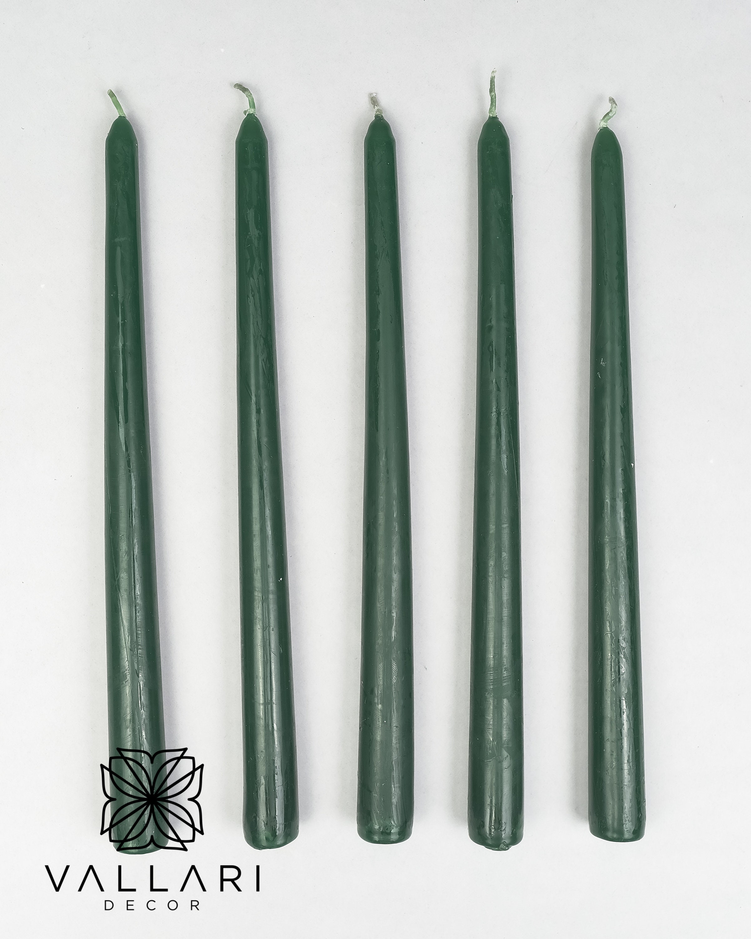 30cm 4 Pezzi Candele Coniche, Candele Lunghe Alte e Sottili Senza Profumo Senza Fumo Colore Sfumato Candelieri Affusolati per Tavola, Cena, Matrimonio, Festival (Serie Verde