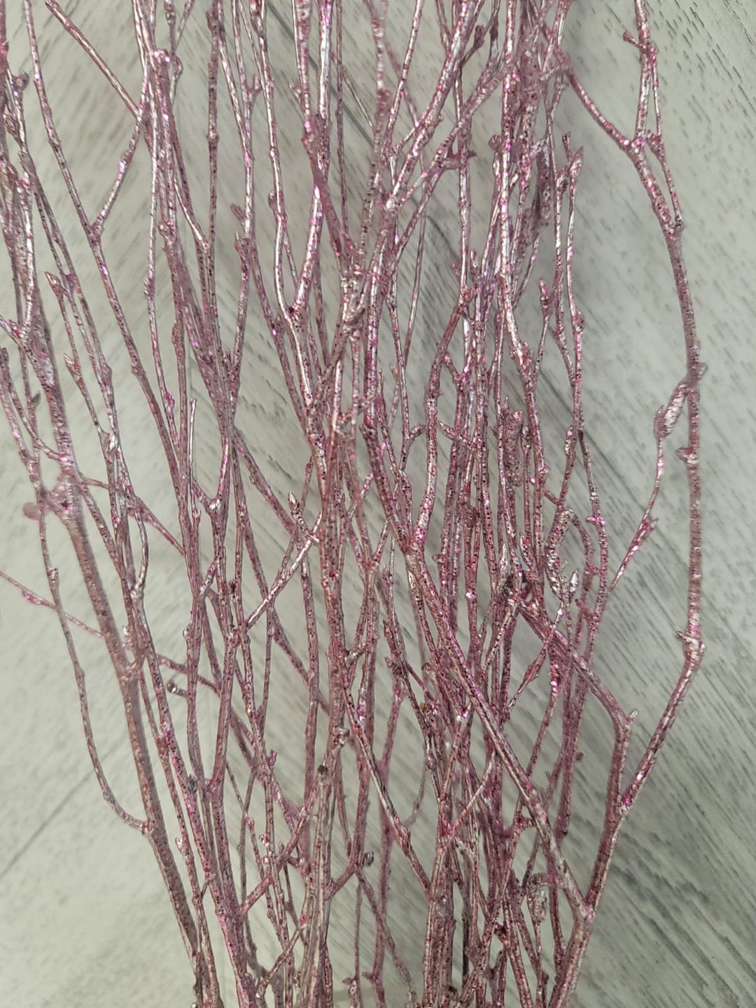 30 PINK Sparkly Birch Twig /curly Twigs/branches/centerpiece Decor