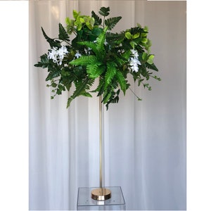 Tige simple 23" or/cadre en métal/support floral/pilier/or ou argent/vase en métal/support de fleurs/support de plumes/baisers de boule/support haut/métal