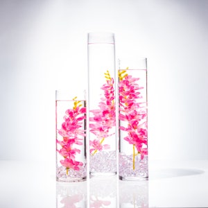 Submersible Pink Wisteria Floral Wedding Centerpiece with Floating Candles and Acrylic Crystals Kit