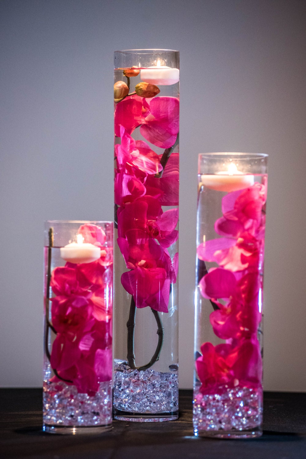 Buy Submersible Phalaenopsis Orchid Floral Wedding Centerpiece With Floating  Candles and Acrylic Crystals Kit Online in India 