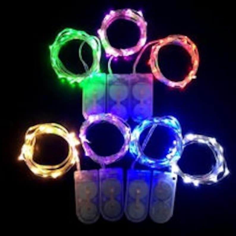 2 Meter Micro LED Fairy string light 2M/20 lights waterproof. Silver wire. white light, warm white,red, purple, green,pink image 6
