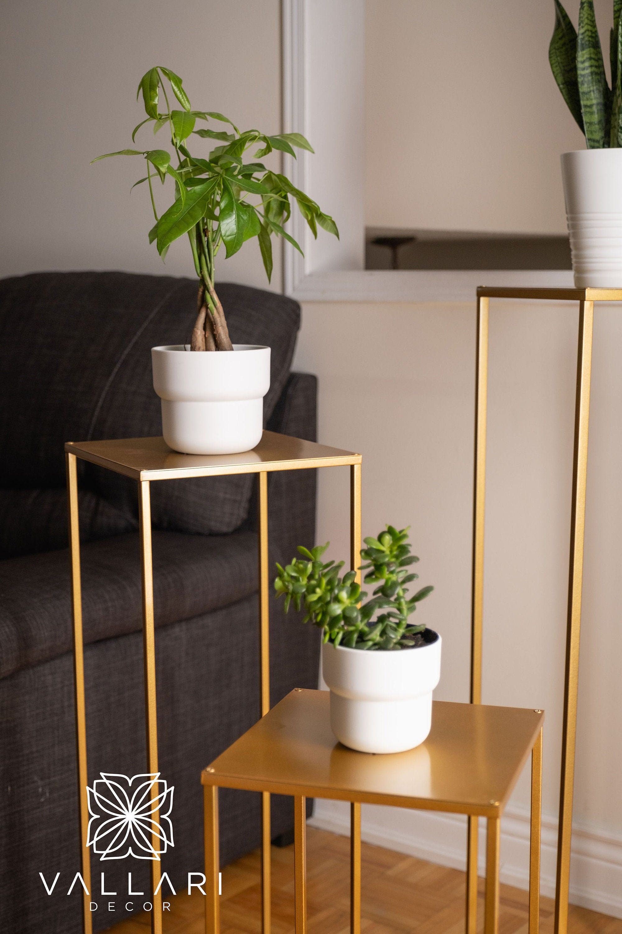 Modern Plant Stand Rectangle Stand Metal Gold Geometric Vase/metal Frame/ Tall  Stand/ Four Rod Stand/metal Vase/ Metal Vase/metal Riser 