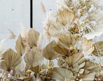 BULK 8pc 17" Anahaw Palm Leaves/Palm Fan/Natural Dried Palm Leaf/ Floral Arrangements/Wedding Decor