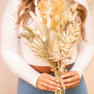 Dried Ivory Natural Floral Pampas Bouquet/25"/Palm Spades/Reed/Dried Pampas/Pampas Bouquet Decor/Boho Pampas/Bouquet/Bunny Tail