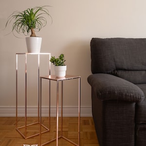 Modern Plant Stand Rectangle Stand Metal Gold Geometric Vase/Metal Frame/ Tall Stand/ Four Rod Stand/Metal Vase/ Metal Vase/Metal Riser