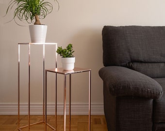 Modern Plant Stand Rectangle Stand Metal Gold Geometric Vase/Metal Frame/ Tall Stand/ Four Rod Stand/Metal Vase/ Metal Vase/Metal Riser