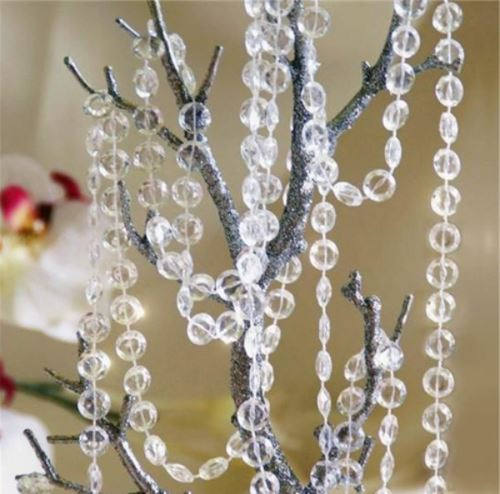 Acrylic Beaded Garlands, 30' Long Diamond Shaped Strands of Beads, Square  Beads, Faceted Diamond Strands