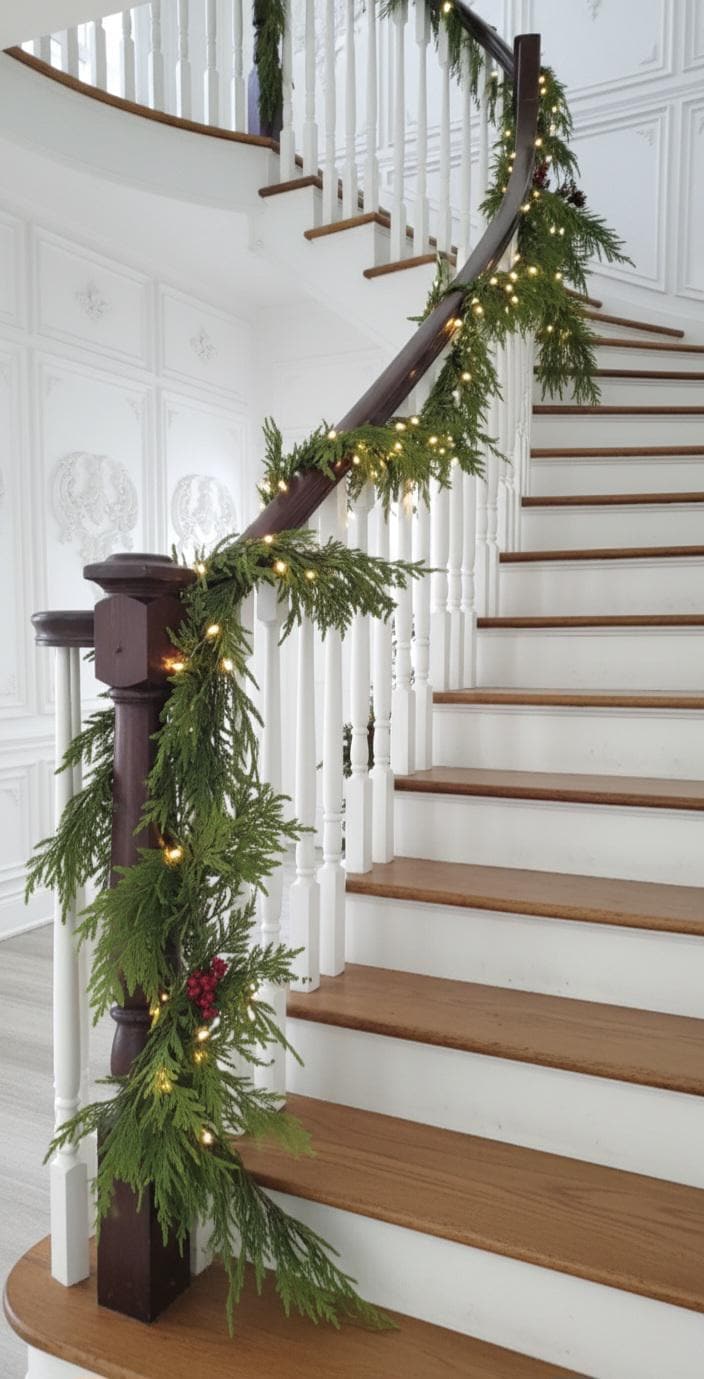10ft-20ft Bannister Real Touch Norfolk Garland/Vines for…