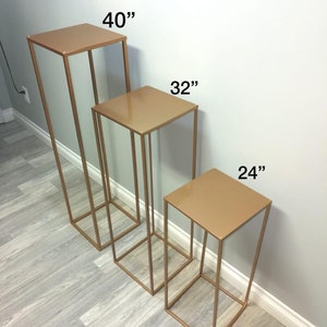 SALE 24&quot;/32&quot;/40&quot; Modern Rectangle Stand Metal Gold Geometric Vase/Metal Frame/ Tall Stand/ Four Rod Stand/Metal Vase/ Metal Vase/Metal Riser