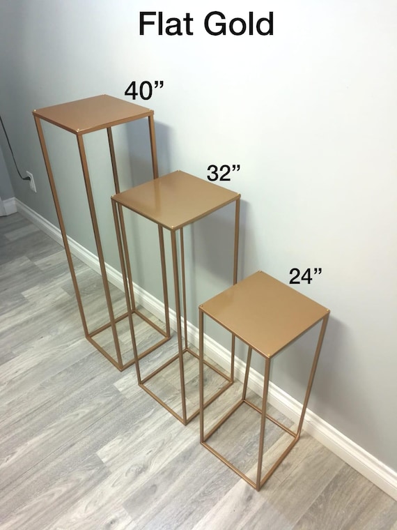 SALE 24/32/40 Modern Rectangle Stand Metal Gold Geometric Vase/Metal  Frame/ Tall Stand/ Four Rod Stand/Metal Vase/ Metal Vase/Metal Riser