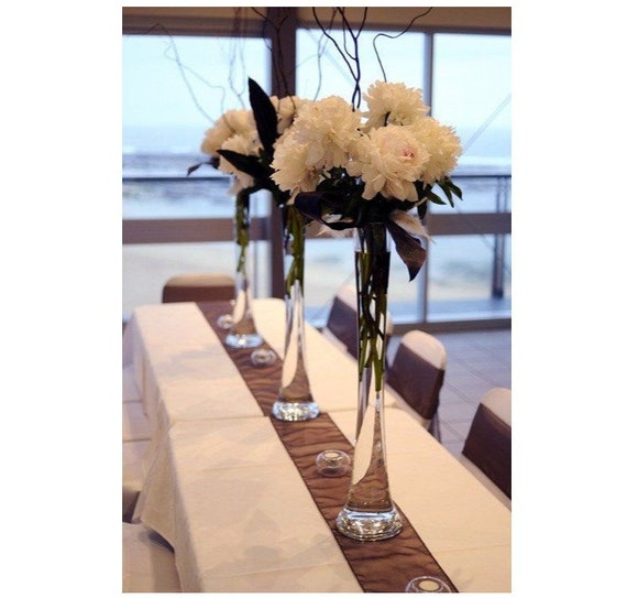 Set of 6 24 Black Glass Vase, Flower Vase, Eiffel Tower Vase, Feather Vase  for Wedding Centerpiece, Modern Decor, Housewarming Gift 