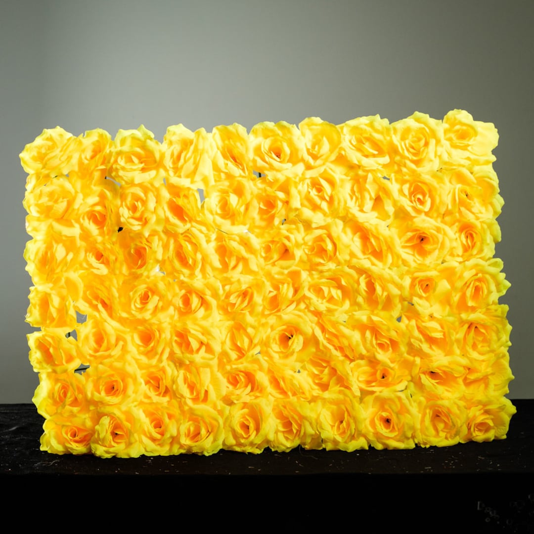 Yellow Rose Flower Panel/ Wedding Decor/ Floral Decor/ Flower Wall