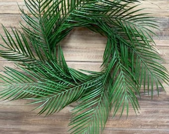 24" Palm Wreath/Green Artificial Wreath/Green Wreath/Natural Looking Wreath/Outdoor Wreath/Green Outdoor Wreath