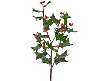 30" Real Touch Holly Spray/Holiday Decor/Christmas Decor/Poinsettia Picks/Poinsettia Flowers/Poinsettias/Wedding