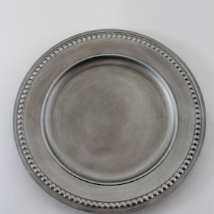 13&quot; Silver Beaded Vintage Charger Plate/Plates/Wedding Decor/Home Decor/Dinner Party/Antique Theme/Antique Dinner Theme/Gatsby Theme/Dining