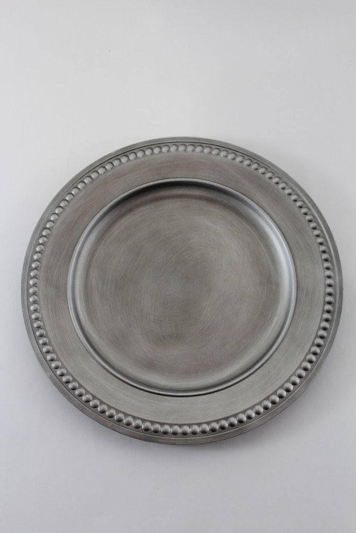 ChargeIt By Jay Vanessa Glass Charger Plate - Silver, 13 Inch Diameter For Table Decor - View #10