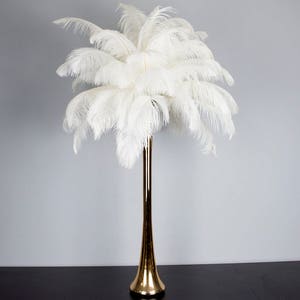 28" Gold Glass Eiffel Tower Ostrich Feather Centerpiece for Weddings/Holiday parties/Great Gatsby/ Roaring 20's/Hollywood Glam Theme