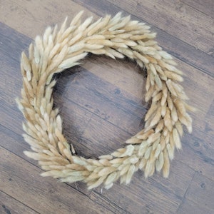 16&quot; Natural Bunny Tail Wreath/Fall Wreath/Natural Wreath/Indoor Wreath/Pampas Wreath/Natural Pampas/Autumn Wreath/Ivory Pampas Wreath/Pampas