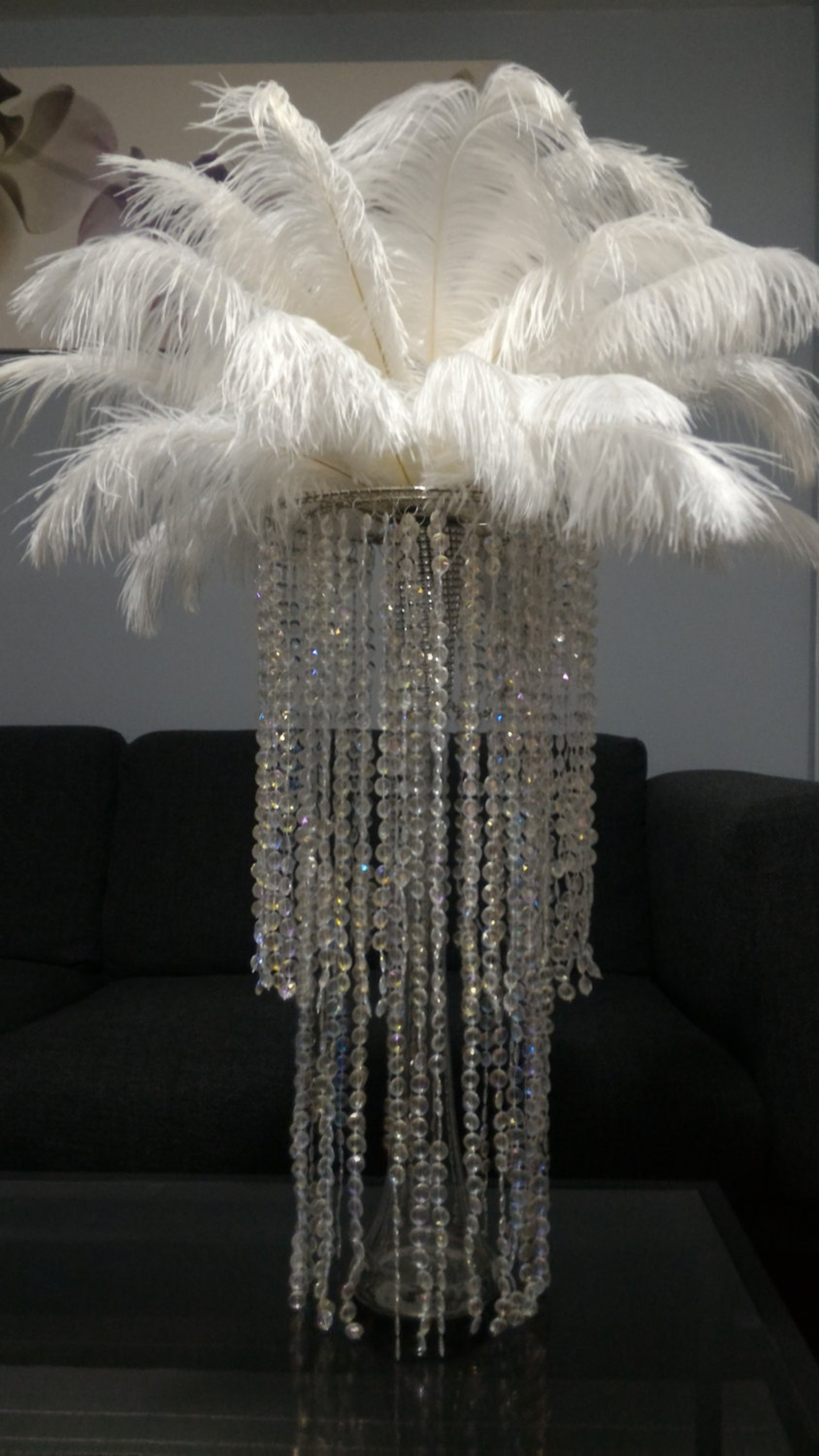 Set Of 2 Jewelled Easy Fit Light Shades Clear | Chrome - Groceries