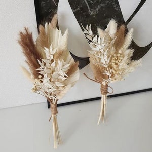 8" DRIED Mini Palm & Bunny Tail Bouquet/Dried Floral Bouquet/Reed/Dried Pampas/Pampas Bouquet Decor/Boho Pampas/Boho Bouquet/Floral/Ruscus