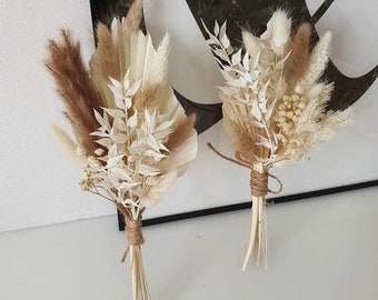 8" DRIED Mini Palm & Bunny Tail Bouquet/Dried Floral Bouquet/Reed/Dried Pampas/Pampas Bouquet Decor/Boho Pampas/Boho Bouquet/Floral/Ruscus