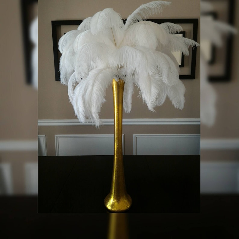 Gold Ostrich Feather Centerpiece Kits With 24 Gold Etsy Canada