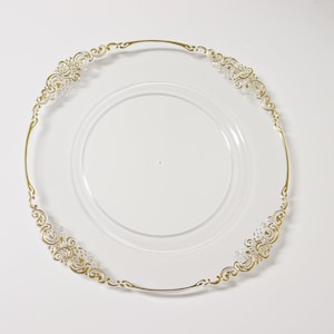 13&quot; Gold Vintage Clear Charger Plate/Plates/Wedding Decor/Home Decor/Dinner Party/Antique Theme/Antique Dinner Theme/Gatsby Theme/Dining