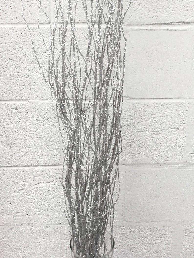 Silver Sparkly/curly Twigs/branches/centerpiece Decor/ Etsy UK