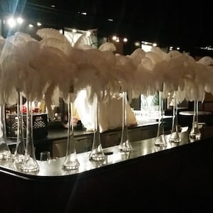 Ostrich Feather Centerpiece Kits with 24&quot; Eiffel Tower Vase/Holly wood glam/Great Gatsby/Bling/Tall Centerpieces/
