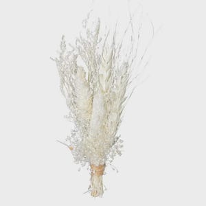 White CORSAGE DRIED Bouquet/Dried Floral Bouquet/Reed/Dried Pampas/Pampas Bouquet Decor/Boho Pampas/Boho Bouquet/Floral/Ruscus/Grooms
