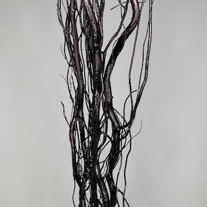 4FT SPARKLY Black Willow Natural Branch/Curly Twigs/Branches/Centerpiece decor/ Winter/ Branches/Branches/Glitter Branches/Silver Branches
