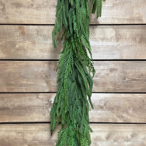 6FT Fresh Touch Norfolk Pine & Sequoia Cypress Garland/Garlands/Wedding Centerpieces/Home Decor/Faux Vines/Silk Vines/Garlands