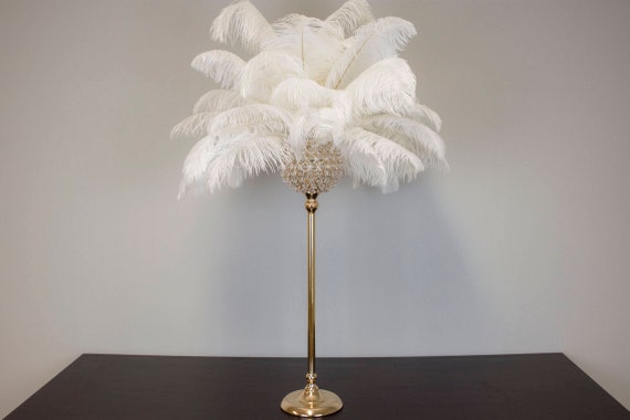 100 White Ostrich Feathers for Wedding Centerpieces 