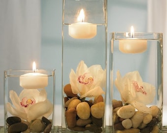 2.75" Set of 12 White OR Ivory Floating Candle - unscented - 2.75" in Diameter for Centerpieces/ Vases/ Table Decorations