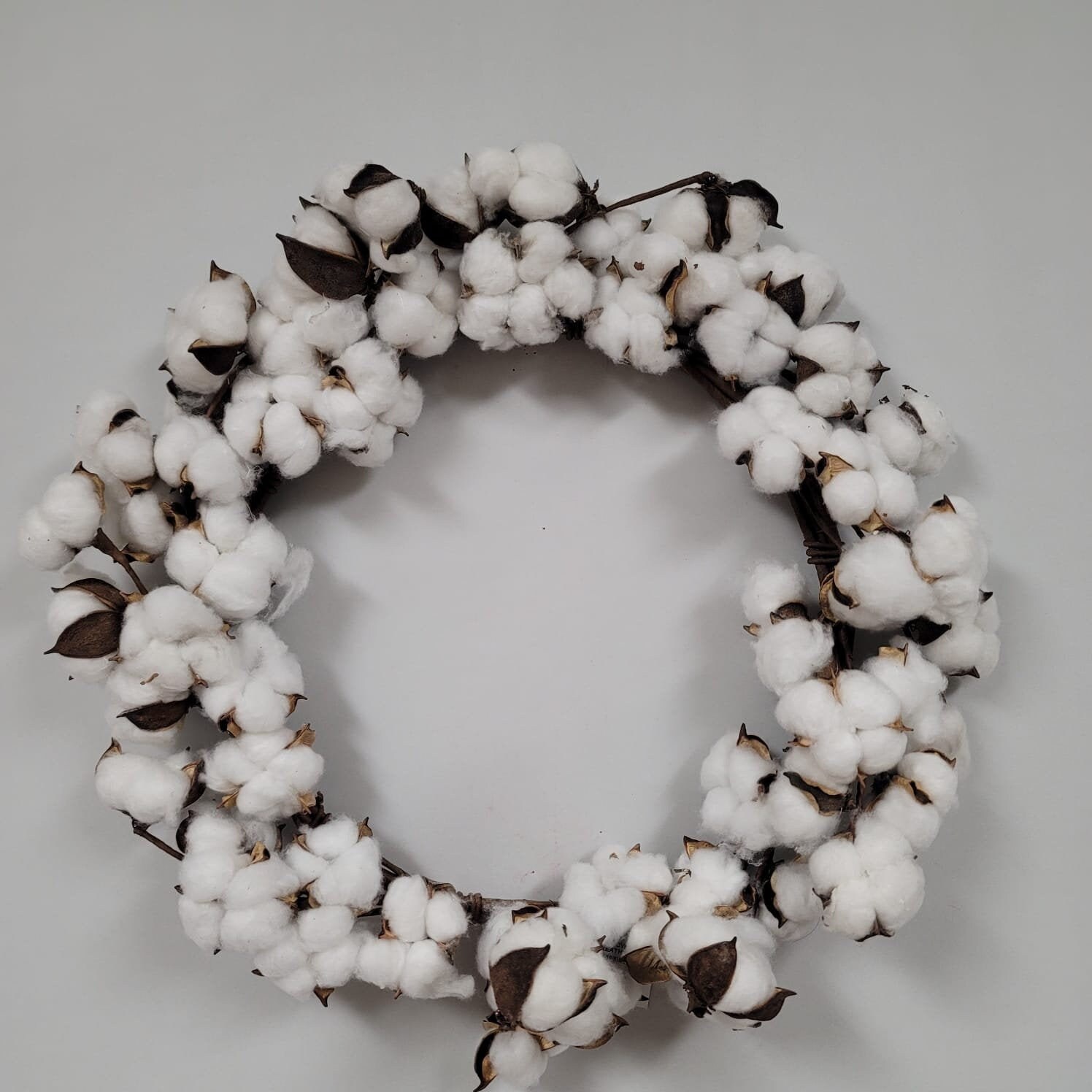 18 Cotton Flower Wreath/spring Wreath/real Cotton/pure Etsy