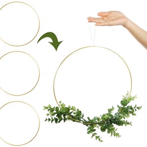 LARGE 1 Pc 10&quot;, 12&quot;, 14&quot; Macrame  Hoop/Dream Catcher Ring/DIY Crafts/DIY Gold Hoop/Floristry Ring/ Wall Hanging Ring/Metal hoop Macrame Ring