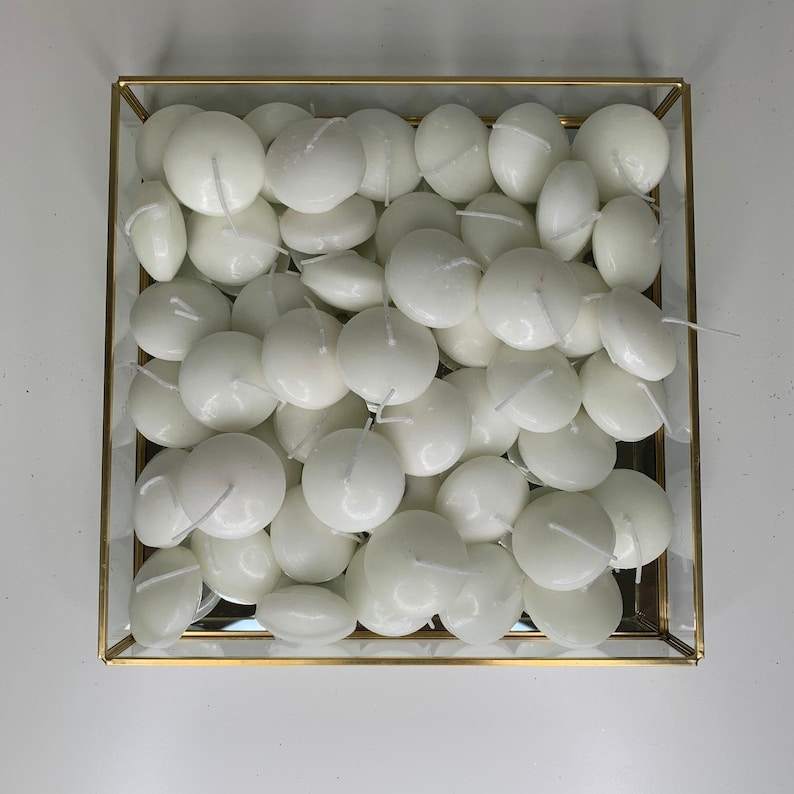 BULK 1.5 Set of 50 White Floating Candle Unscented Etsy